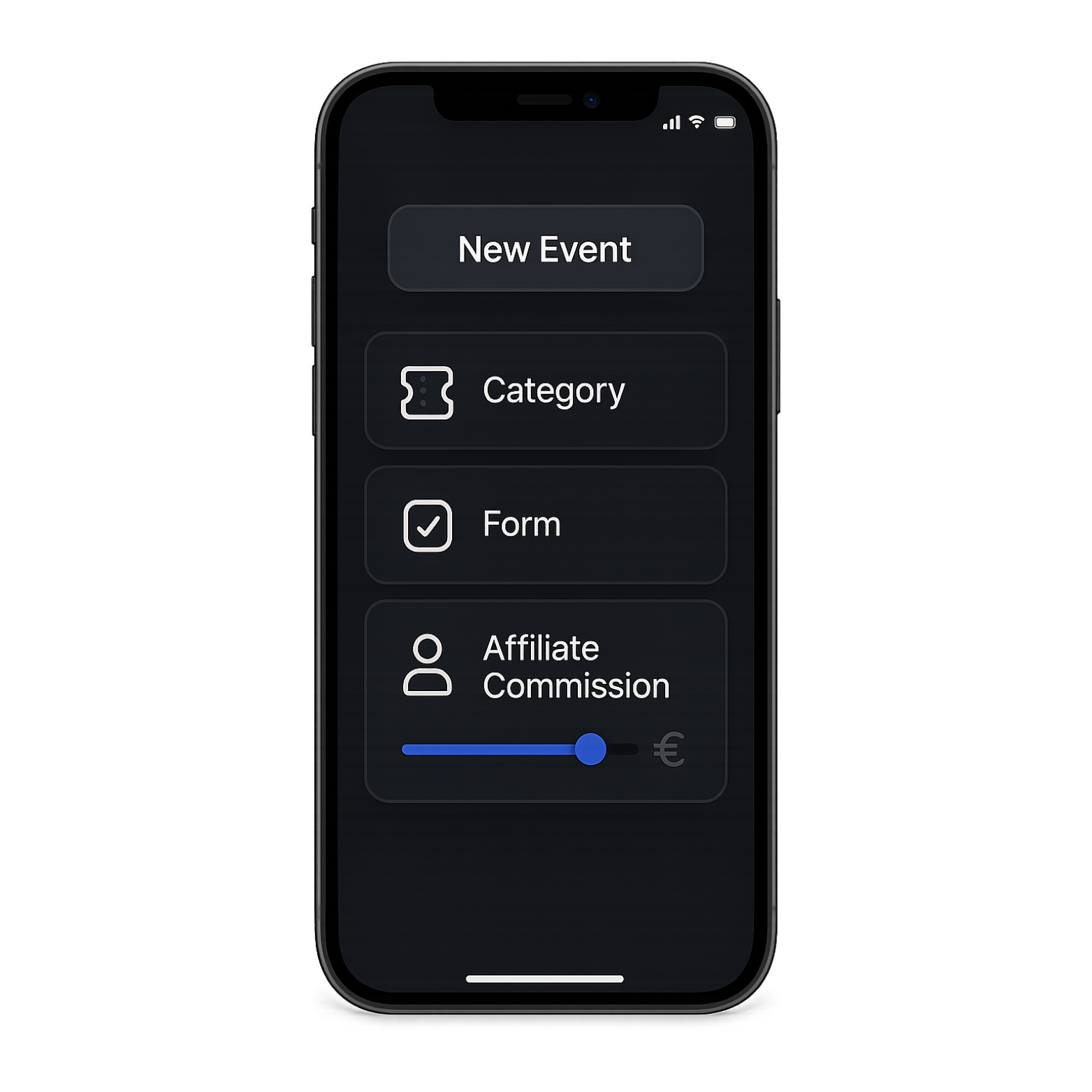 Création d'événements à vendre par les affiliés