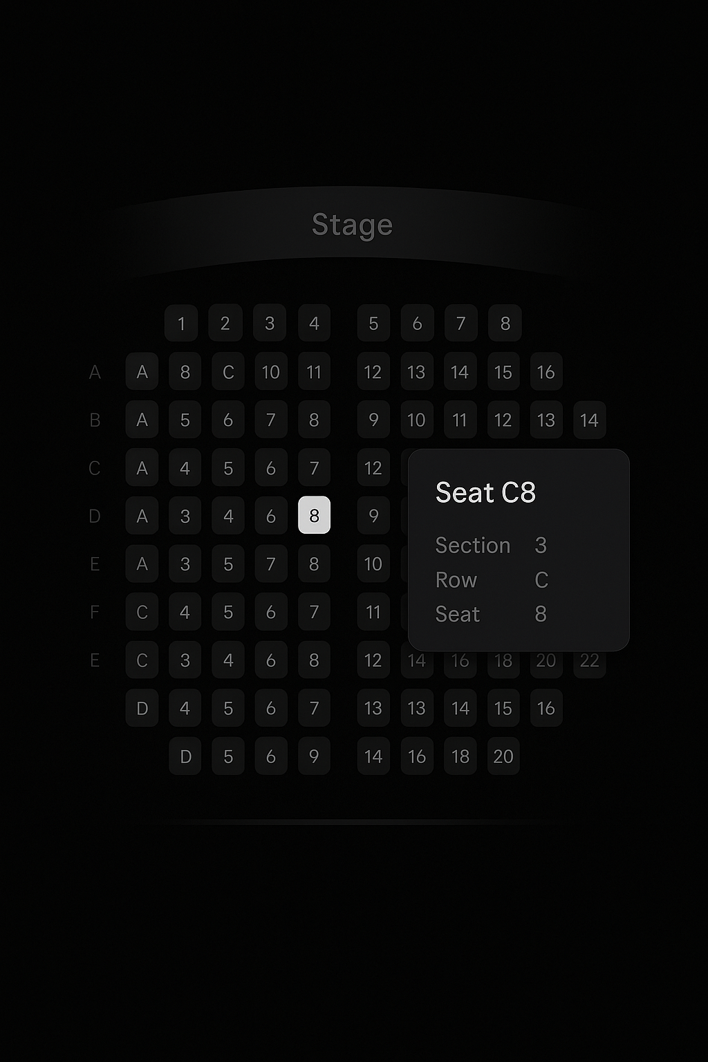 Numbered seating